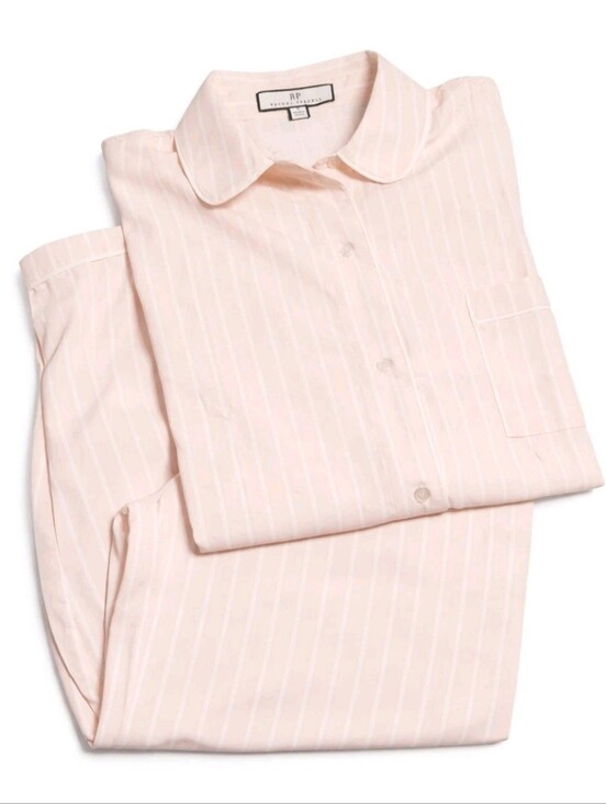 Other - NWT Rachel Parcell Light Pink Striped Button-Up Pajama Set Size M MSRP $69